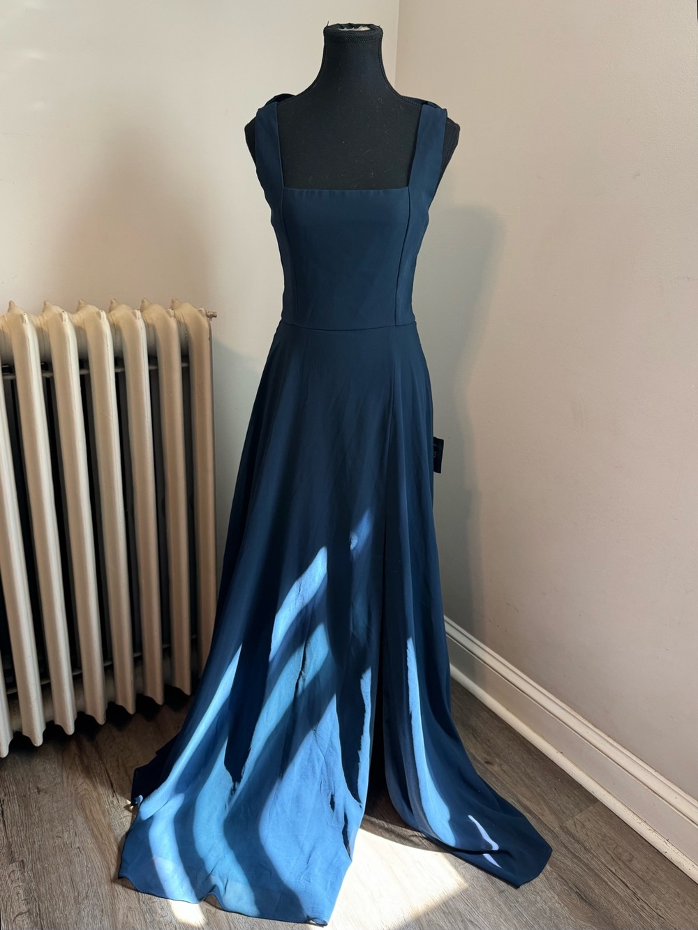 Lulu’s “Remarkable Arrival” Navy Blue Sleeveless Maxi Dress